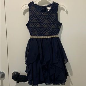 Emily West girls size 7 Navy dress
